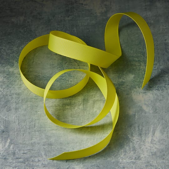 5/8" x 7yd. Neon Yellow Grosgrain Ribbon by Celebrate It® Classic